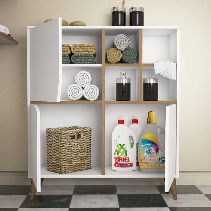 Hanah Home Pulse Armario Multiusos Blanco y Nogal